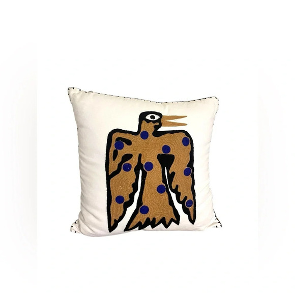 Anthropologie Marcello Velho Embroidered Folksong Pillow - Picture 1 of 7